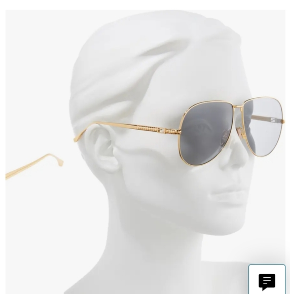 Fendi Womens 63mm Aviator Sunglasses gold/black - Picture 3 of 5